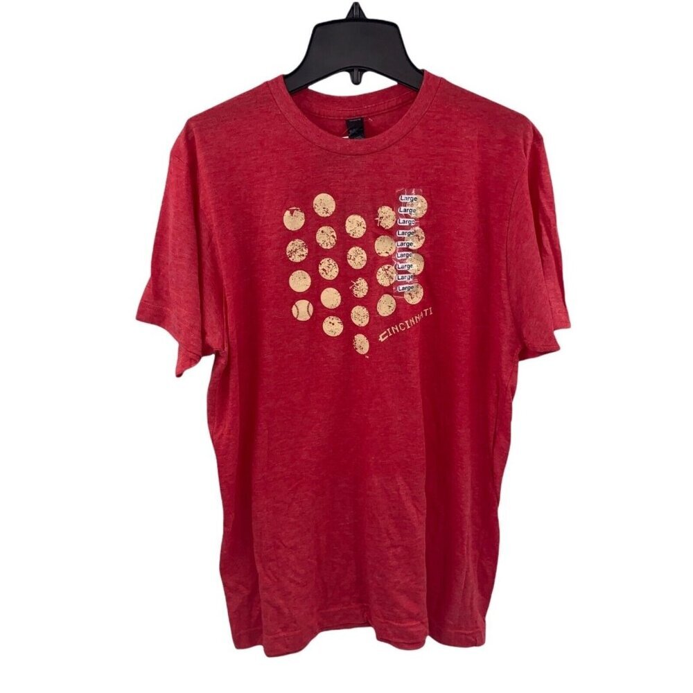 BE OHIO PROUD Womens Size L Red Cincinnati Tee T-Shirt Pre-shrunk NWT